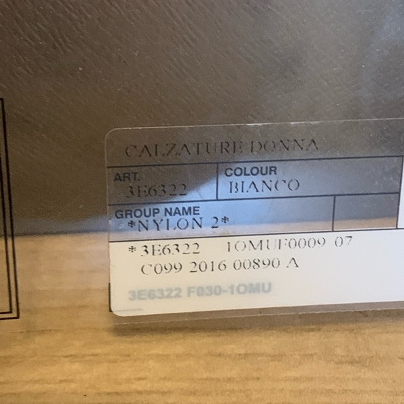 PRADA 3E6322 NYLON WHITE LOW TOP STRAP SNEAKERS - Picture 6 of 7